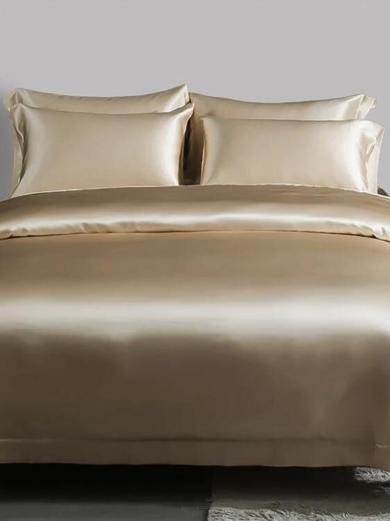 Malbery jedwabny zestaw pościeli light caramel 160x200