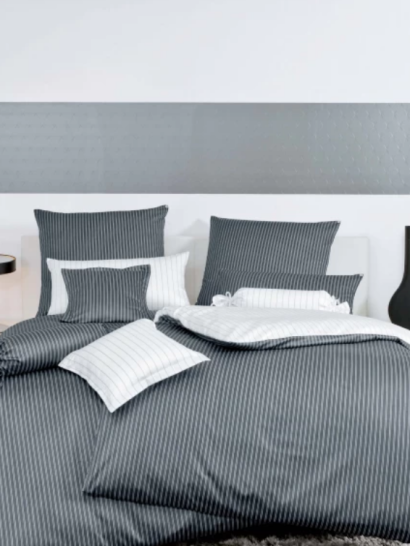 Janine poszewka mako-satyna Classic anthrazit w paski 3936 15x40, 40x40, 40x80, 80x80