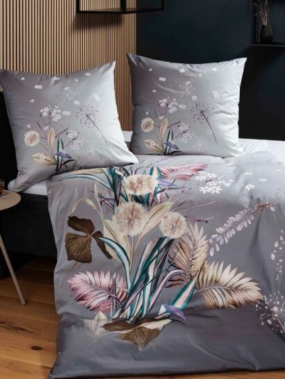 Janine pościel mako-satin Modern art  42157 lila grau 135x200