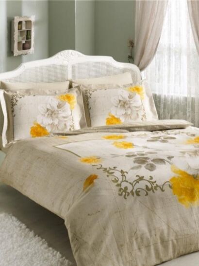 Tivolyo pościel satynowa Alta żółta 200x220