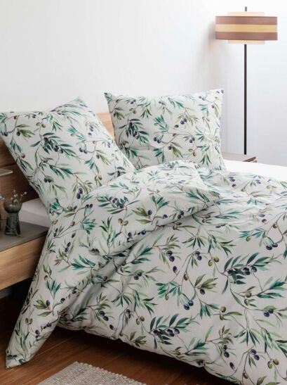 Janine pościel mako-satin Modern art  42152 salbeigrün 135x200