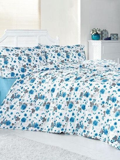 Brielle pościel bawełniana w niebieskie róże 200x220
