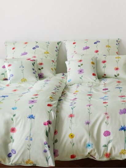 Elegante pościel bambusowo-satynowa Flower show pistazie 24526 135x200