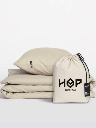 Hop pościel bawełniana płócienna naturalny