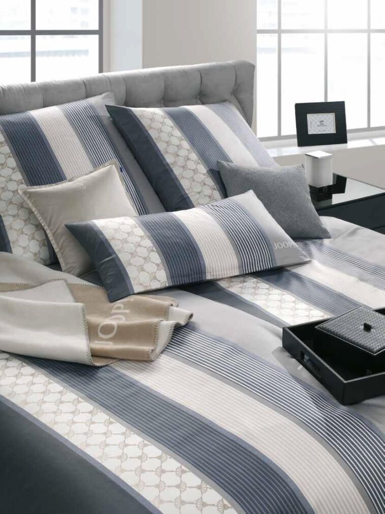 Joop pościel mako-satin Cornflower stripes deep coal 4069 155x200