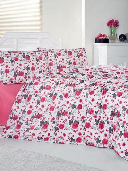 Brielle pościel bawełniana w czerwone róże 200x220